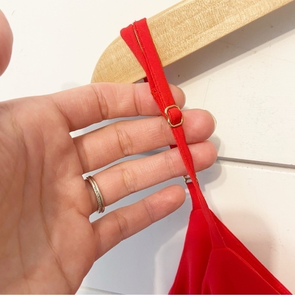 Amanda Uprichard | Tiered redish/orange Spaghetti Strap Mini Dress Size Medium - Picture 4 of 7